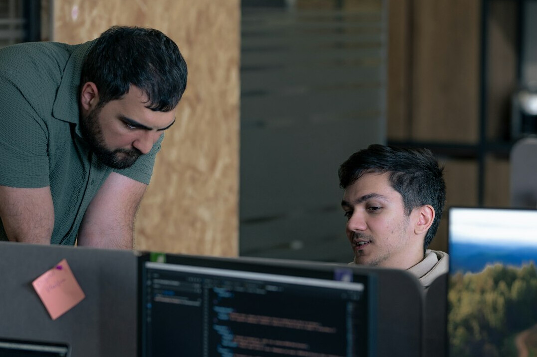 team coding together